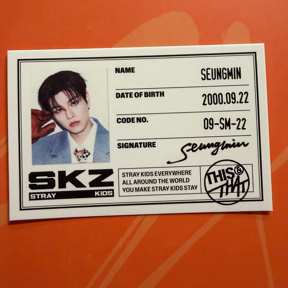 STRAY KIDS SEUNGMIN This & That ID Card